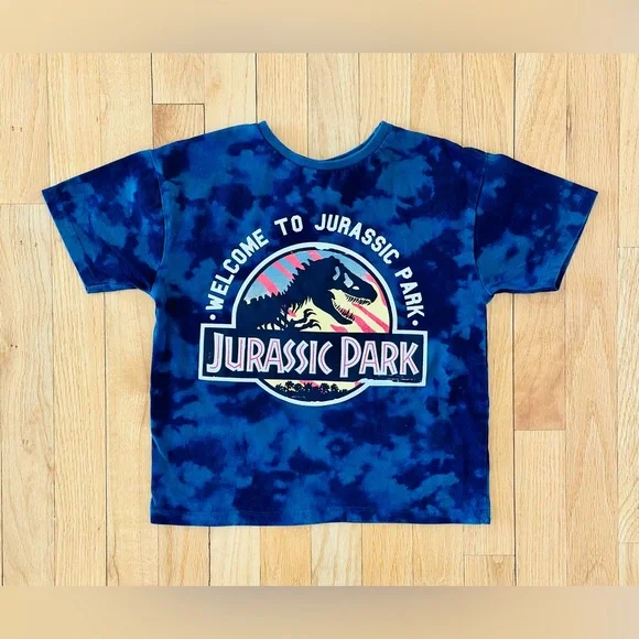 4 t-shirts set  - Minecraft, Jurassic Park, classic undershirt, & tie-dye 6-7yrs - Picture 8 of 13